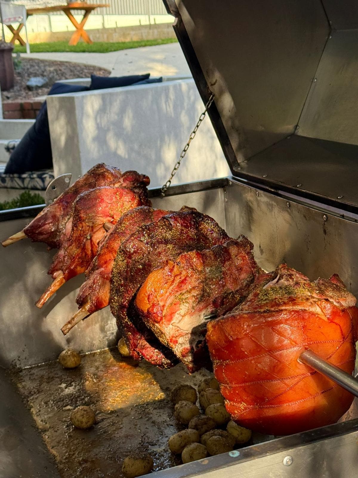 Spit roast catering at a Perth event