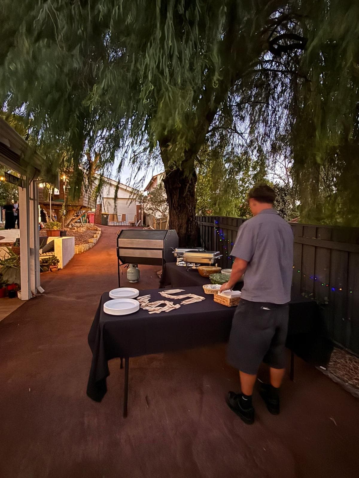 Private function catering in a backyard setting
